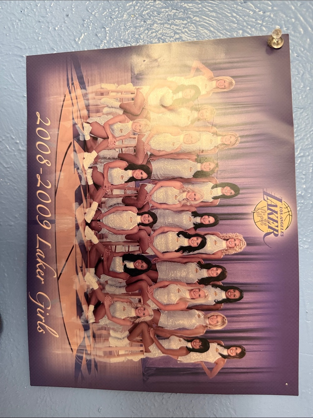 Los Angeles Lakers Girls Team Poster in Purple and White